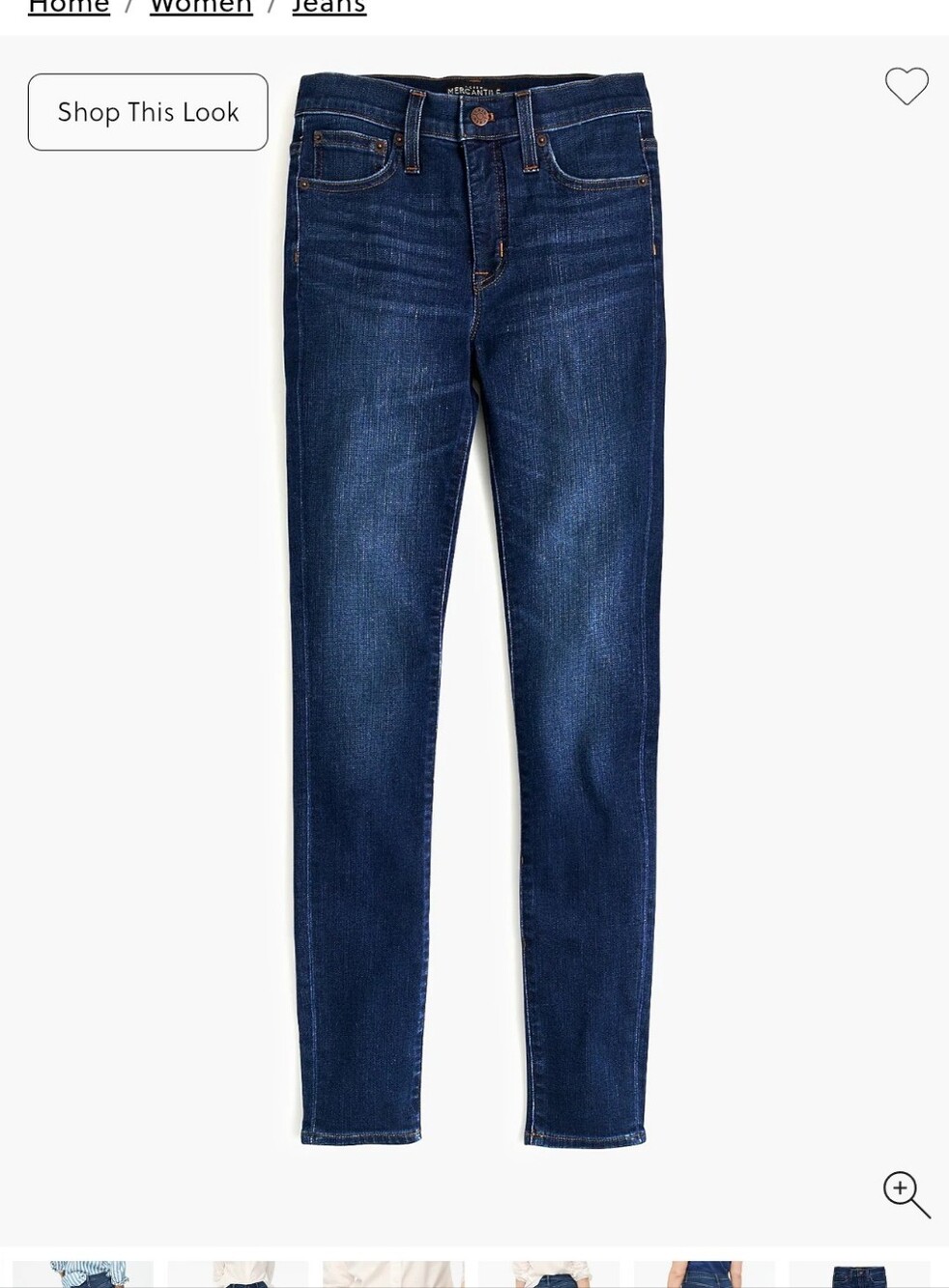 J. Crew Dark Wash 9" Mid Rise Skinny Jeans